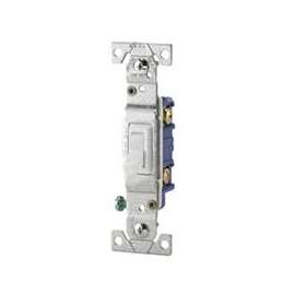 Eaton Wiring Devices 1301-7W10 Toggle Switch, 120 V, Wall Mounting, Polycarbonate, White