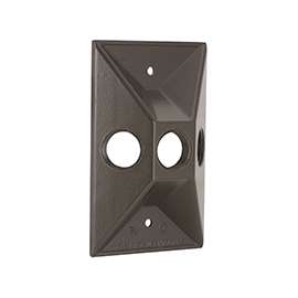 HUBBELL 5189-7 Cluster Cover, 4-19/32 in L, 2-27/32 in W, Rectangular, Zinc