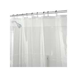 iDESIGN 12052 Shower Curtain/Liner, 72 in L, 72 in W, Polyester, Clear