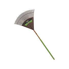 AMES 2915712 Leaf Rake, 30-Tine, 68-1/4 in OAL, Poly Tine, Wood Handle