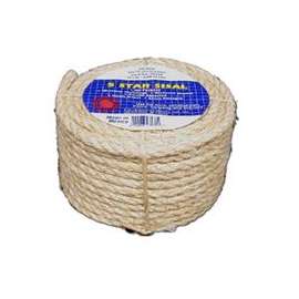 T.W. Evans Cordage 23-405 Rope, 900 lb Working Load Limit, 50 ft L, 3/8 in Dia, Sisal