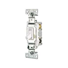 Eaton Wiring Devices CSB115STW-SP Toggle Switch, 120/277 V, Wall Mounting, Nylon, White
