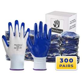 PLEXGLOVE Safety Work Gloves for Men - Durable and Versatile Safety Gloves for Construction and Mechanics, 300 Pairs