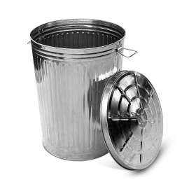 Metal Trash Can with Lid Outdoor 20 Gallon Galvanized Steel Garbage Bucket with Lid Silver