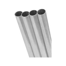 K & S 8106 Tube, 0.222 in ID x 0.25 in OD Dia, 12 in L, Aluminum