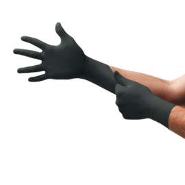 Onyx® N64 Nitrile Powder-Free Disposable Gloves, Textured Fingers, 3.5 mil Palm/5.1 mil Finger, Large, Black