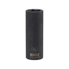 DeWALT DWMT73938OSP Impact Socket, 1/2 in Drive, 3/4 in Socket, 6-Point, Black Oxide