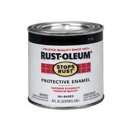 RUST-OLEUM STOPS RUST 7776730 Protective Enamel, Black, Flat, 0.5 pt Can
