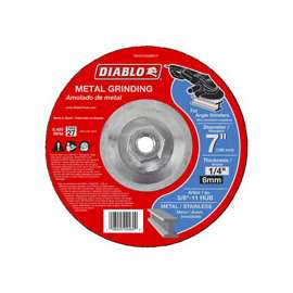 Diablo DBD070250B01F Depressed Center, Type 27 Grinding Wheel, 5/8-11 in Arbor, Aluminum Oxide, 7 in Dia