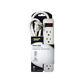 PowerZone Power Outlet Strip, 125 V, 15 A, 6 Outlet