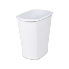 Sterilite 10528006 Waste Basket, 5.5 gal Capacity, Rectangular, White