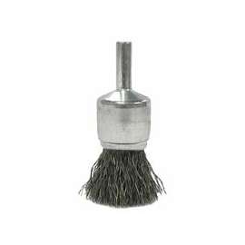 Crimped Wire Solid End Brushes, Steel, 22,000 rpm, 3/4" x 0.006"