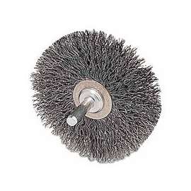 Stem-Mounted Narrow Conflex Brush, 3 in D x 1/2 in W, .014 Stainless Steel Wire