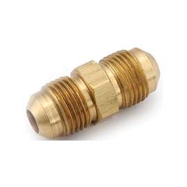Anderson Metals 754042-10 Tube Union, 5/8 in Flare, 650 psi, Brass