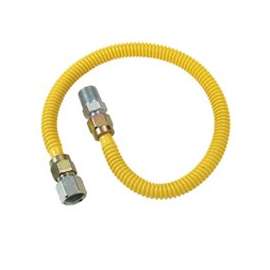BrassCraft ProCoat CSSD54-48 Straight Gas Connector, 1/2 in Inlet, 1/2 in Outlet, Stainless Steel