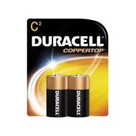 Duracell MN1400B2Z Alkaline Battery, C, Manganese Dioxide, 1.5 V