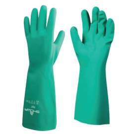 Nitrile Disposable Gloves, Gauntlet Cuff, Unlined Lined, Size 10/X-Large, Green
