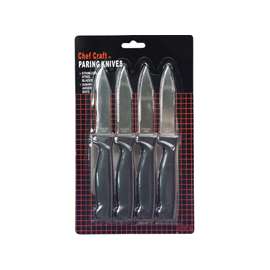Chef Craft 20980 Paring Knife Set, 2-1/2 in Blade, Stainless Steel Blade, White Handle
