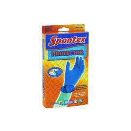 Spontex 11952 Heavy-Duty Protector Gloves, M, Blue, Rubber