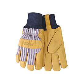 Heatkeep 1927KW-M Protective Gloves, M, Knit Wrist Cuff, Blue/Tan