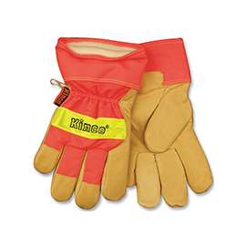 Heatkeep 1938-XL Work Gloves, XL, Safety Cuff, Orange/Palamino