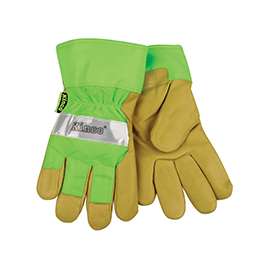 Heatkeep 1939-XL Work Gloves, XL, Safety Cuff, Green/Palamino