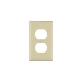 Leviton 86003 Standard-Size Duplex Receptacle Wallplate, 1-Gang, Thermoset Plastic, Ivory