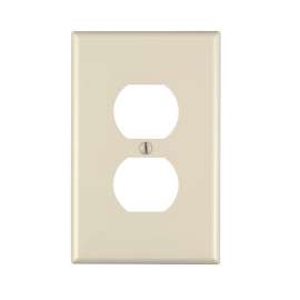Leviton 022-00PJ8-00W 1-Duplex Receptacle Midway Size Wall Plate, 1 Gang, 4-7/8 in L X 3-1/8 in W 0.255 in T, White