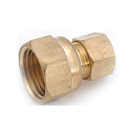 Anderson Metals 750097-0604 Tube Adapter, 1/4 x 3/8 in Compression, 300 psi, Brass
