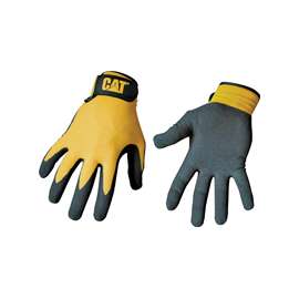 Cat CAT017416J Protective Gloves, Jumbo, Open Cuff, Black/Yellow, Nylon