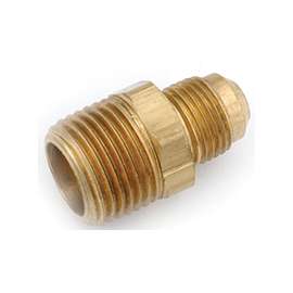 Anderson Metals 754048-0402 Connector, 1/4 in Flare x 1/8 in MPT, 1000 psi, Brass