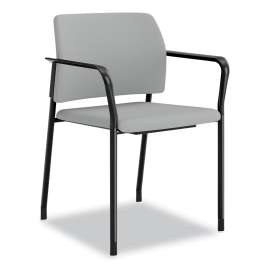 Accommodate Series Guest Chair with Arms, Vinyl Upholstery, 23.5" x 22.25" x 32", Flint Seat/Back, Charblack Legs, 2/Carton