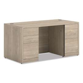 10500 Series Double Pedestal Desk with Full Pedestals, 60" x 30" x 29.5", Kingswood Walnut
