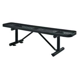 Expanded Steel Flat Bench, 72 x 14.5 x 18, Black