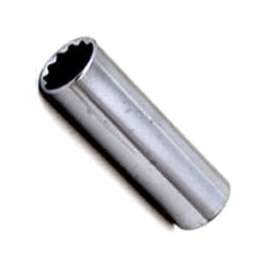Vulcan Deep Socket, 1/2 In Drive, 14 Mm, 12 Point, Chrome Vanadium Steel, Chrome
