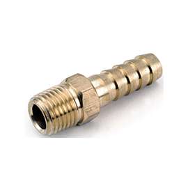Anderson Metals 129 Series 757001-0804 Hose Adapter, 1/2 in Barb, 1/4 in MPT, Brass