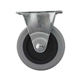ProSource Rigid Rigid Plate Caster With Brake, 2 In Dia, 105 Lb, Thermoplastic Rubber
