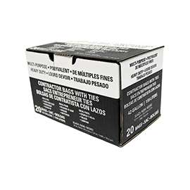 STEELCOAT FG-P9934-01A Contractor Bag, 42 gal Capacity, Tie Closure, Black