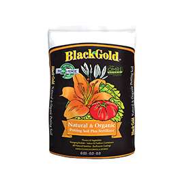 sun gro BLACK GOLD 140204016QTP Potting Mix, Brown/Earthy, Granular Grain, 120 Bag