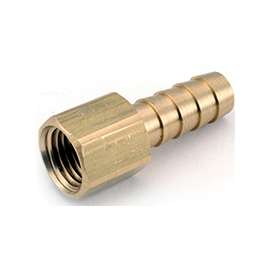 Anderson Metals 129F Series 757002-0604 Hose Adapter, 3/8 in Barb, 1/4 in FPT, Brass