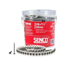 SENCO 06A125P Collated Drywall Screw, #2 Drive, Sharp Point, Bugle Head, 1-1/4 in L
