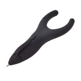 PenAgain, Ergo-Sof Retractable Ballpoint Pen, Black/Black