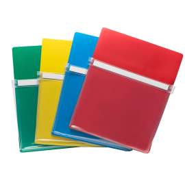 Magnetic Pockets, 9-1/2W x 11-3/4H Inches, 4 Assorted Colors, 4/Pack