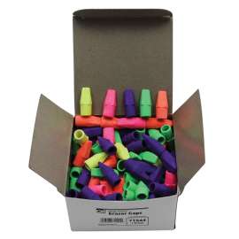 Pencil Eraser Caps, Latex Free, Assorted Colors, 144/Box