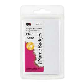 Self-Adhesive Name Badges, Plain, White