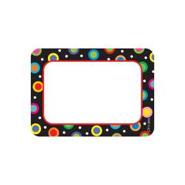 Dots on Black Name Tags, 36/pkg