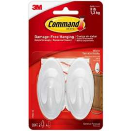2PK WHT Terrace Hook