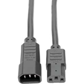 Tripp Lite 1ft Power Cord Extension Cable C14 to C13 Heavy Duty 15A 14AWG 1' - 15A, 14AWG (IEC-320-C14 to IEC-320-C13) 1-ft."
