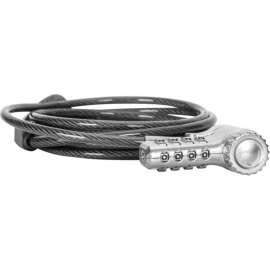 Targus DEFCON Ultimate Universal Resettable Combination Lock - Preset - 4-digit - Silver - Galvanized Steel - 6.50 ft - For Monitor, Docking Station, Notebook
