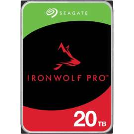 Seagate IronWolf Pro ST20000NT001 20 TB Hard Drive, 3.5" Internal, SATA (SATA/600), Conventional Magnetic Recording (CMR) Method, Server, Workstation Device Supported